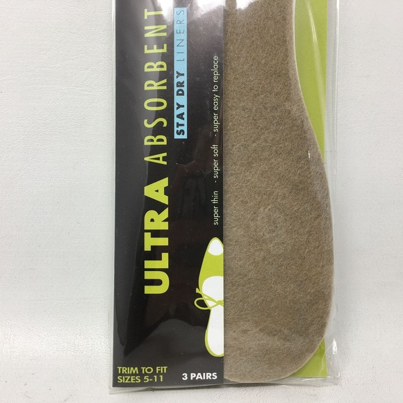 Summer Soles 3 Pair Ultra Absorbent Stay Dry Shoe Liners, Women's Size 5-11 - Ta - Picture 4 of 8